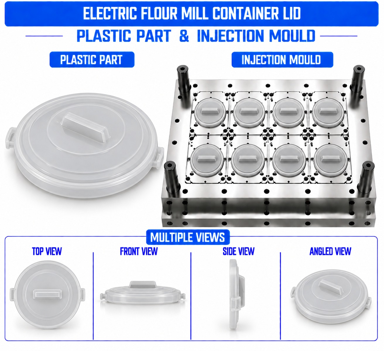 Electric Flour Mill Plastic Container Lid Mould and Moulding Service